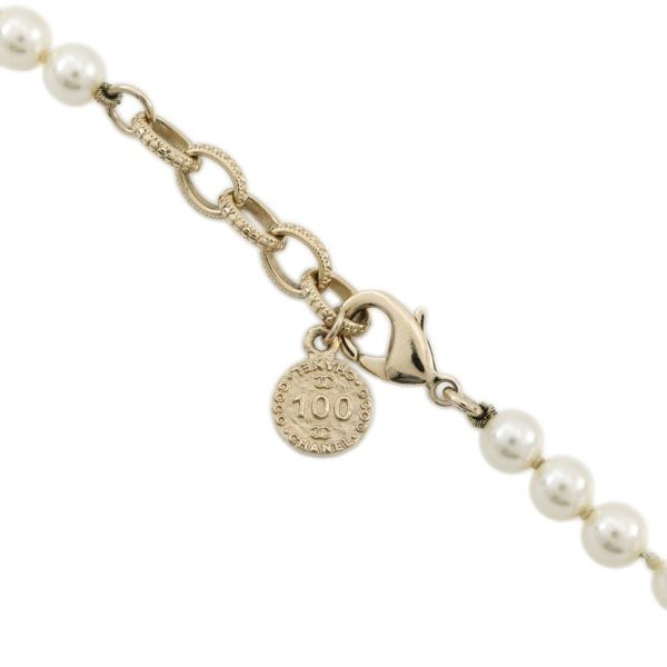 シャネル ネックレス ココマーク フェイクパール メタル ラインストーン 100周年記念 F24 V A64757 CHANEL アクセサリー