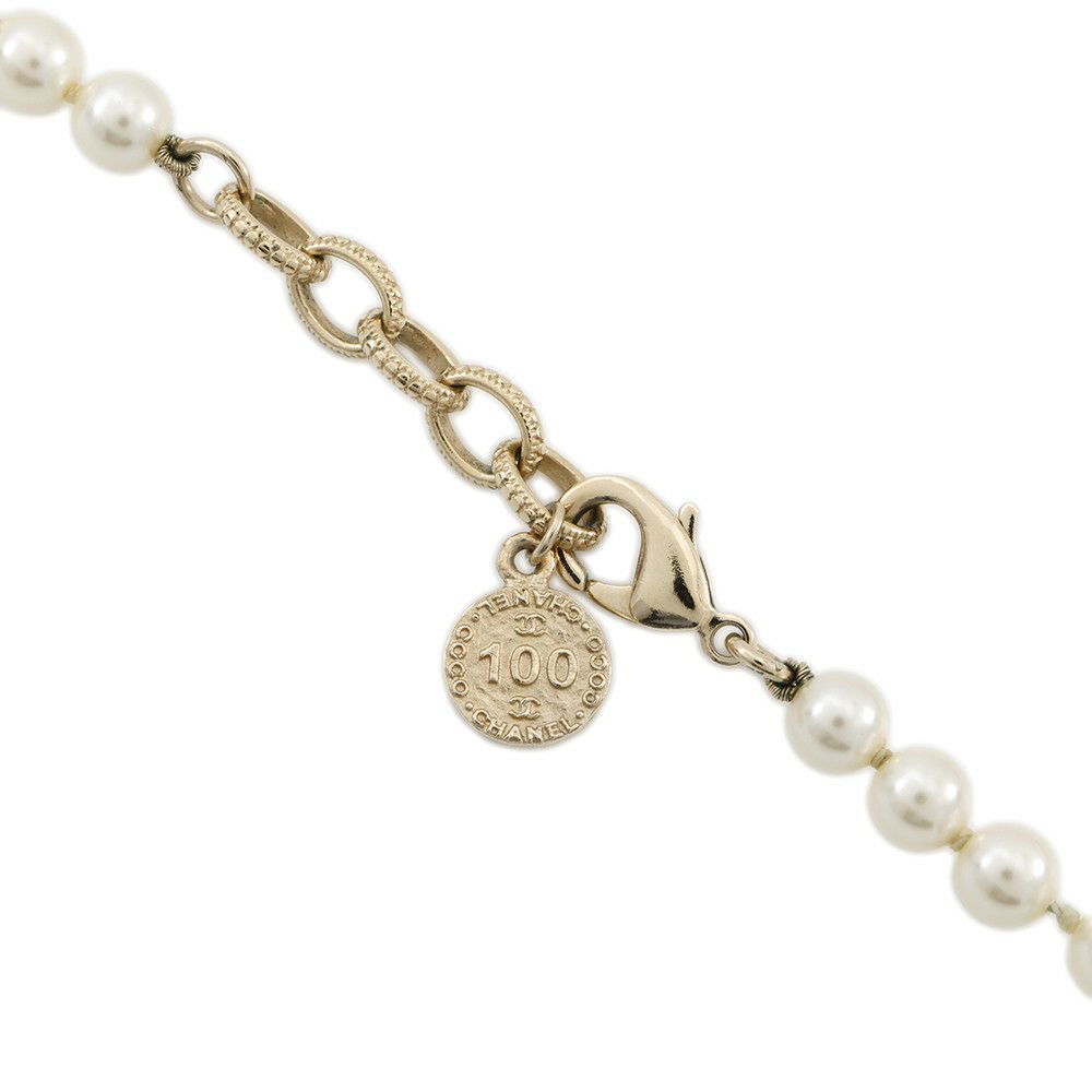 シャネル ネックレス ココマーク フェイクパール メタル ラインストーン 100周年記念 F24 V A64757 CHANEL アクセサリー