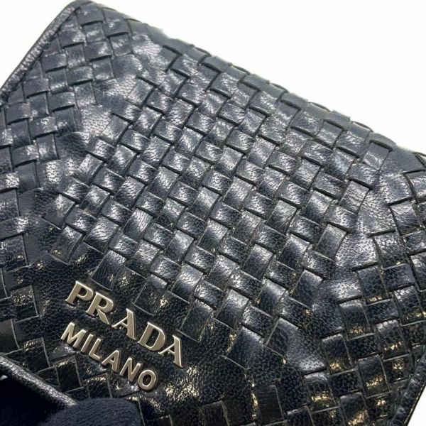 プラダ 二つ折り財布 レザー PRADA コンパクトウォレット ミニ財布 黒