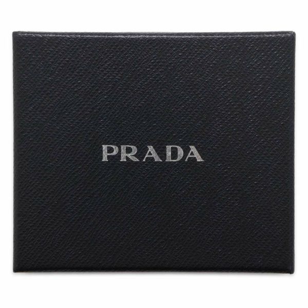 プラダ 二つ折り財布 レザー PRADA コンパクトウォレット ミニ財布 黒