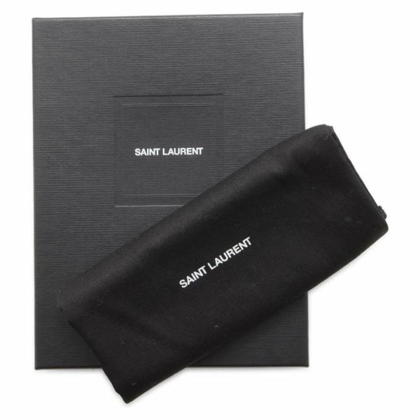 サンローランパリ 二つ折り財布 レオパード パテント 562796 SAINT LAURENT PARIS コンパクトウォレット ヒョウ柄 黒