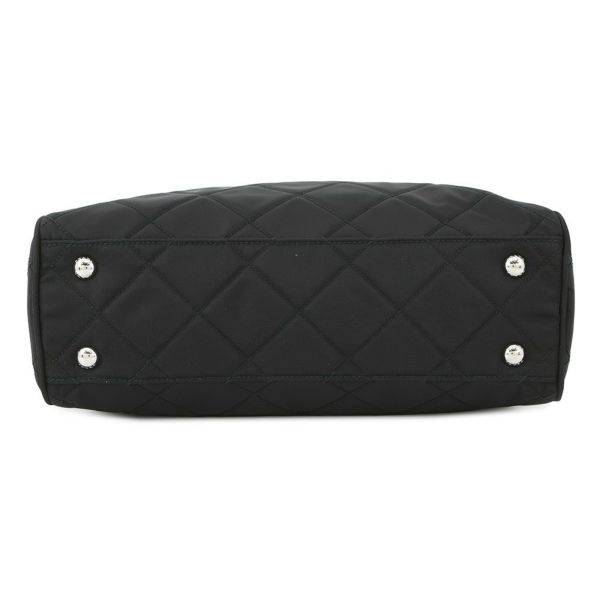 プラダ チェーンショルダーバッグ トライアングルロゴ キルティング ナイロン 1BB903 PRADA 黒