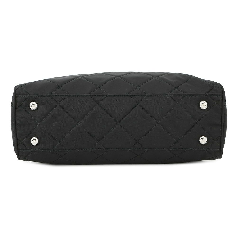 プラダ チェーンショルダーバッグ トライアングルロゴ キルティング ナイロン 1BB903 PRADA 黒