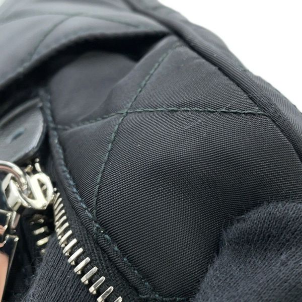 プラダ チェーンショルダーバッグ トライアングルロゴ キルティング ナイロン 1BB903 PRADA 黒