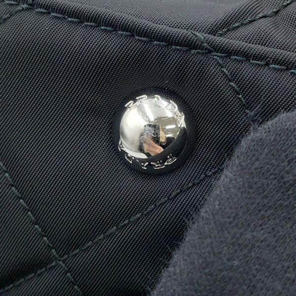 プラダ チェーンショルダーバッグ トライアングルロゴ キルティング ナイロン 1BB903 PRADA 黒