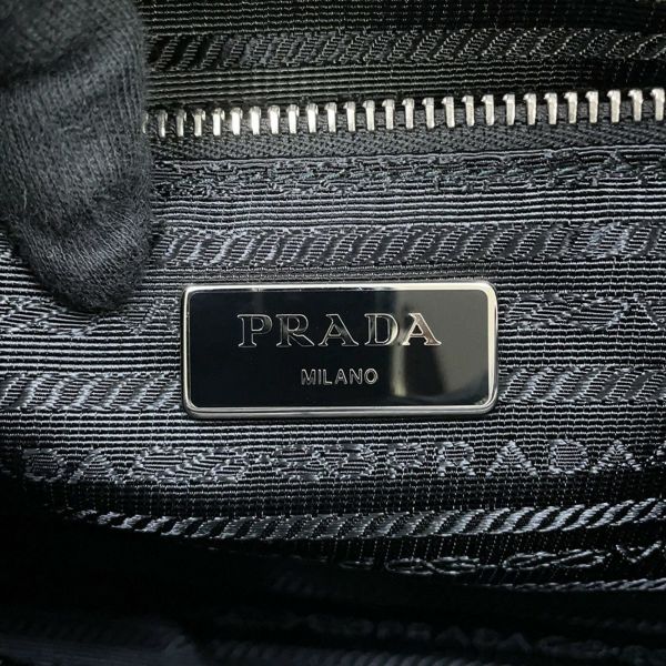 プラダ チェーンショルダーバッグ トライアングルロゴ キルティング ナイロン 1BB903 PRADA 黒