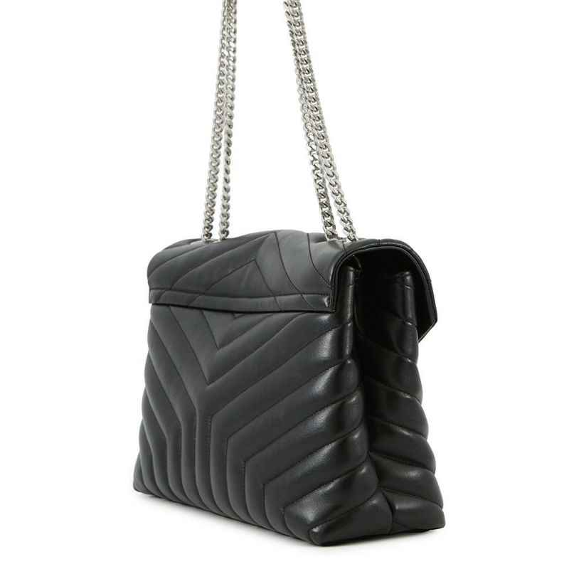 サンローランパリ チェーンショルダー バッグ ルル ミディアム レザー 574946 SAINT LAURENT PARIS 黒