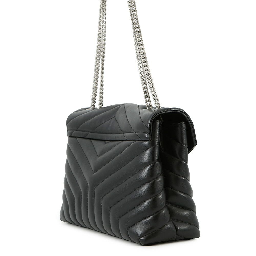 サンローランパリ チェーンショルダー バッグ ルル ミディアム レザー 574946 SAINT LAURENT PARIS 黒