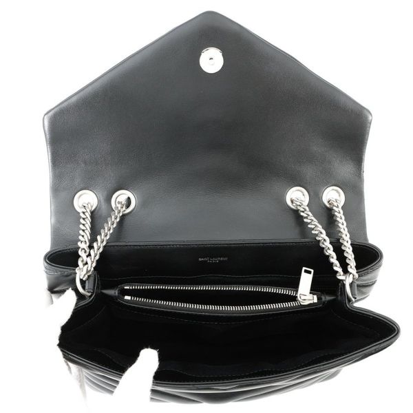 サンローランパリ チェーンショルダー バッグ ルル ミディアム レザー 574946 SAINT LAURENT PARIS 黒
