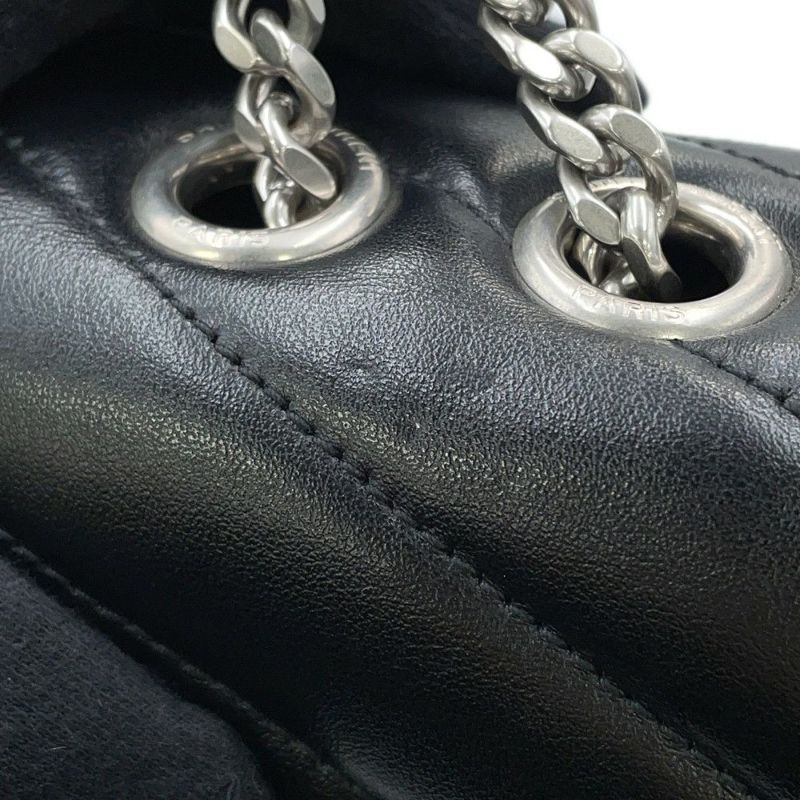 サンローランパリ チェーンショルダー バッグ ルル ミディアム レザー 574946 SAINT LAURENT PARIS 黒