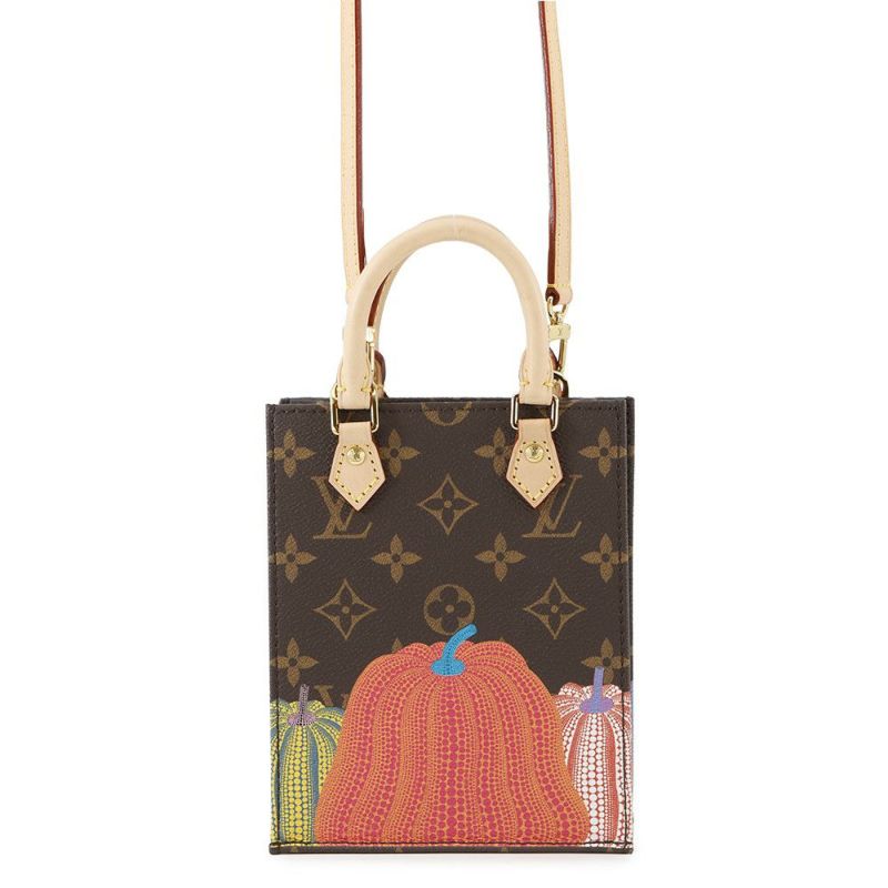ルイヴィトン ハンドバッグ モニグラム・パンプキン LV×YK プティットサックプラ M82112 ミニバッグ 2wayバッグ 草間彌生