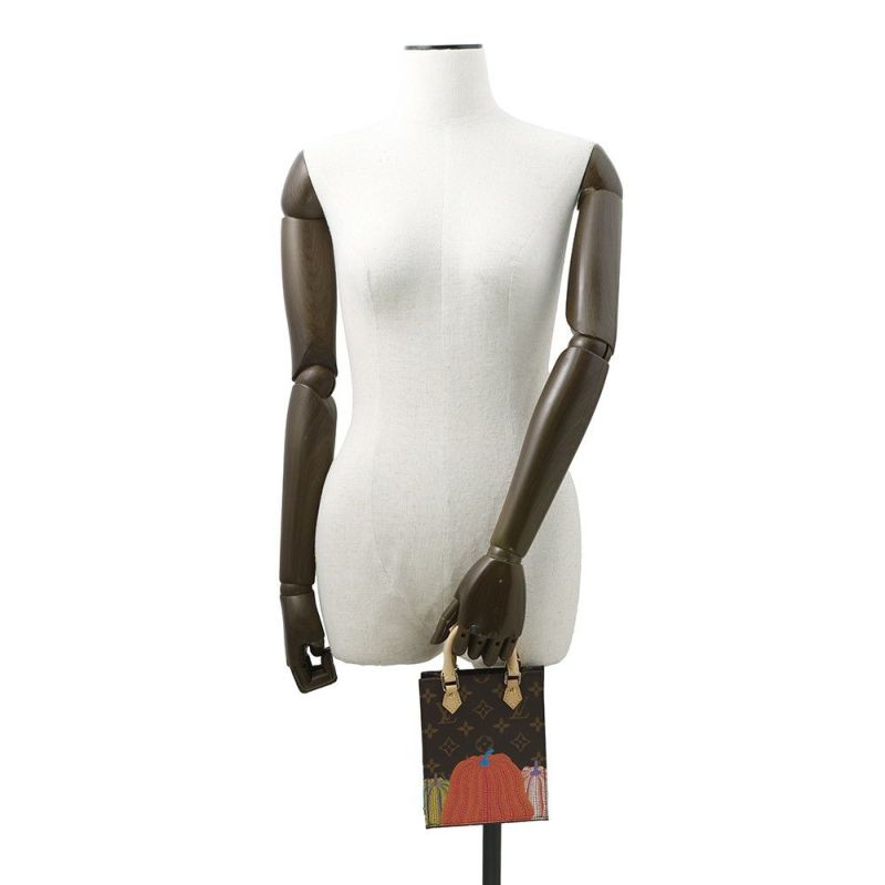 ルイヴィトン ハンドバッグ モニグラム・パンプキン LV×YK プティットサックプラ M82112 ミニバッグ 2wayバッグ 草間彌生