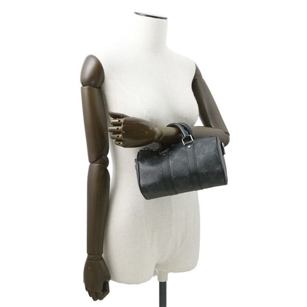 ルイヴィトン ハンドバッグ モノグラム・エクリプス/リバース キーポル XS M45947 ヴィトン 2wayショルダー メンズ 黒 ブラック