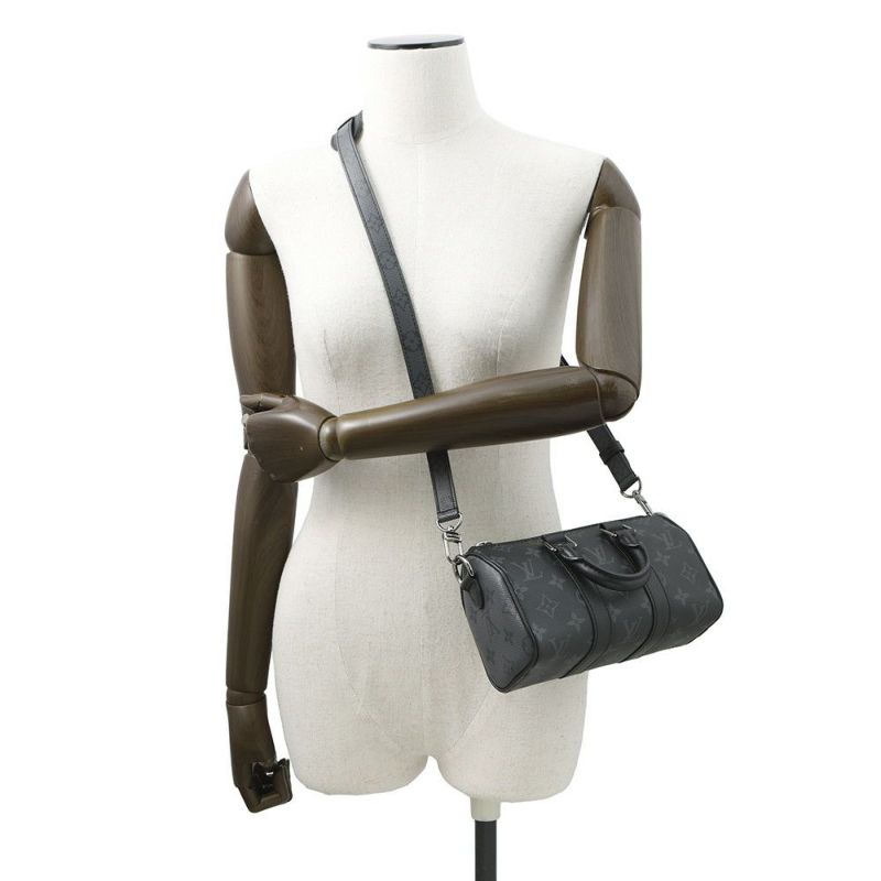 ルイヴィトン ハンドバッグ モノグラム・エクリプス/リバース キーポル XS M45947 ヴィトン 2wayショルダー メンズ 黒 ブラック