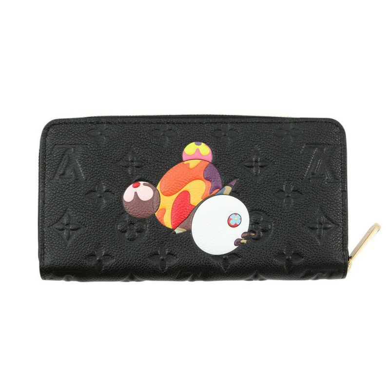 ルイヴィトン 長財布 モノグラム・アンプラント LV × TM ジッピー・ウォレット パンダ 日本限定 M14160 村上隆コラボ 黒 ブラック