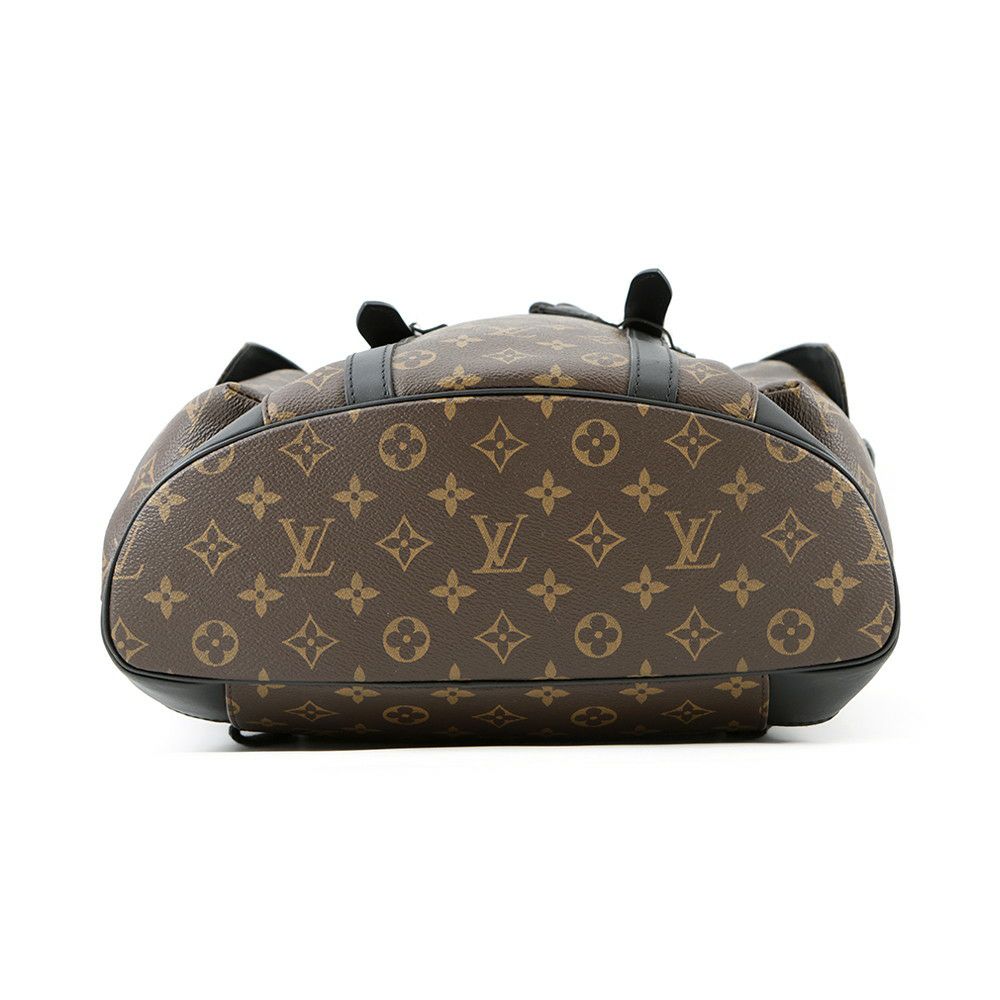ルイヴィトン リュックサック モノグラム・マカサー クリストファーMM M43735 LOUIS VUITTON バックパック 黒 ブラック