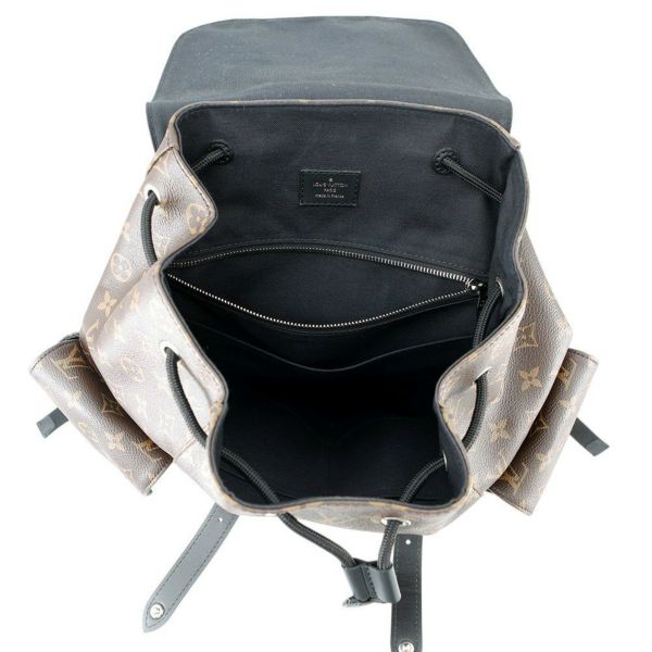 ルイヴィトン リュックサック モノグラム・マカサー クリストファーMM M43735 LOUIS VUITTON バックパック 黒 ブラック