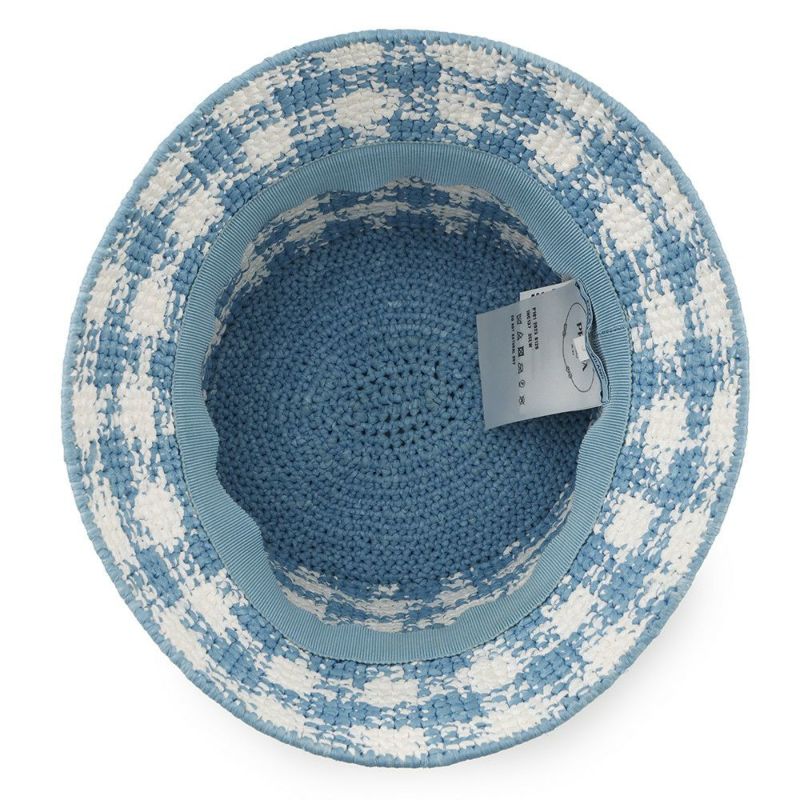 プラダ バケットハット トライアングルロゴ クロシェ サイズS 1HC137