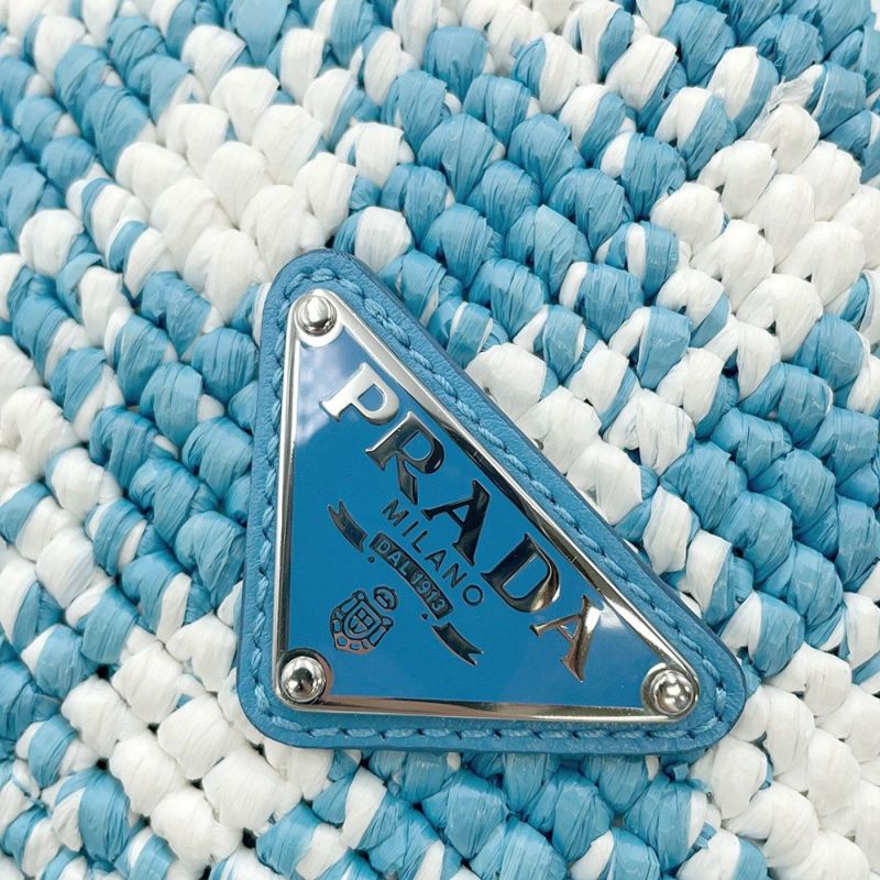 プラダ バケットハット トライアングルロゴ クロシェ サイズS 1HC137