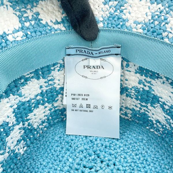 プラダ バケットハット トライアングルロゴ クロシェ サイズS 1HC137