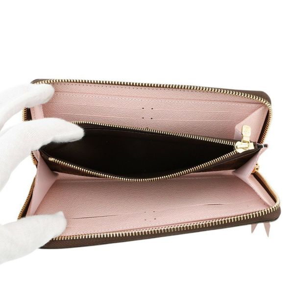 ルイヴィトン 長財布 ダミエ・エベヌ ポルトフォイユ・クレマンス N41626 ローズ・バレリーヌ