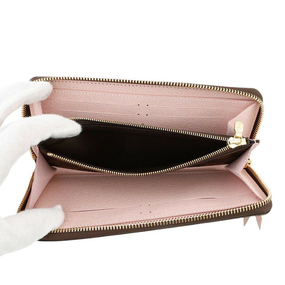 ルイヴィトン 長財布 ダミエ・エベヌ ポルトフォイユ・クレマンス N41626 ローズ・バレリーヌ