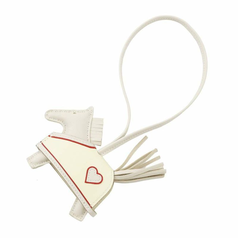 エルメス バッグチャーム ロデオPM ロベオクール クレ/ジョーヌミルトン/ルージュラデュ ラムスキン K刻印 チャーム オーナメント