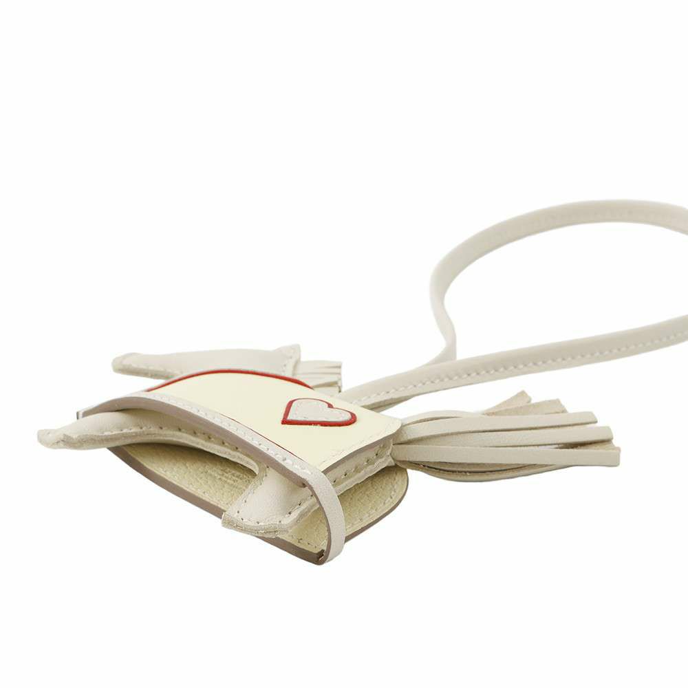 エルメス バッグチャーム ロデオPM ロベオクール クレ/ジョーヌミルトン/ルージュラデュ ラムスキン K刻印 チャーム オーナメント