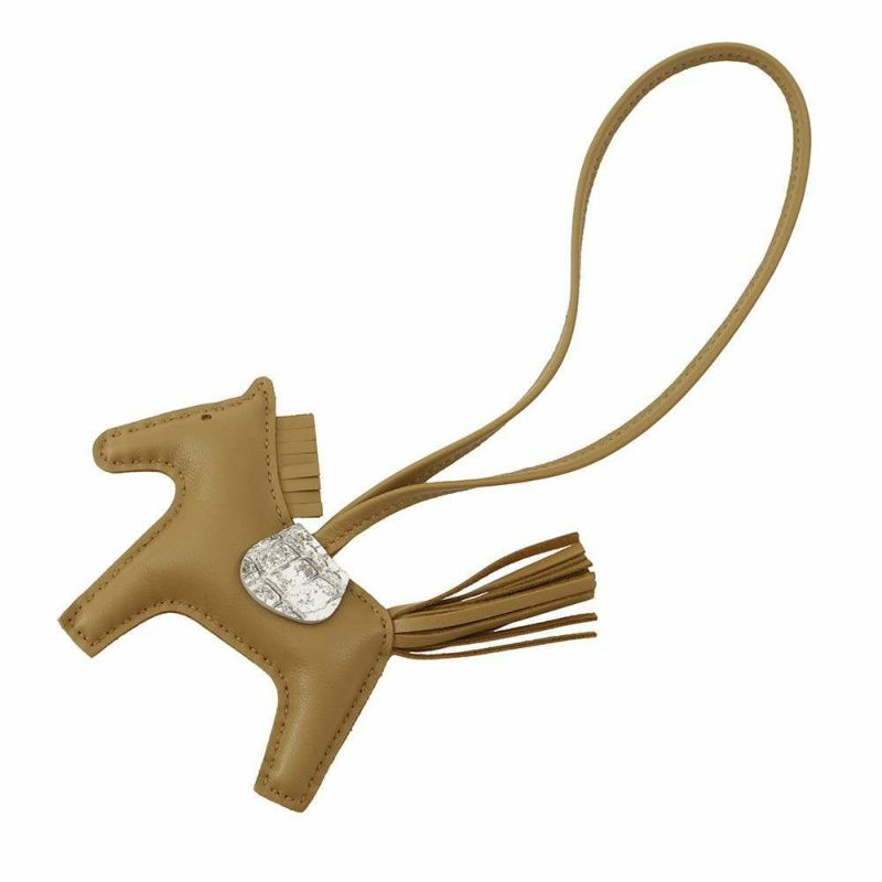 エルメス バッグチャーム ロデオPM タッチ セサミ/ヒマラヤ ラムスキン/ニロティカスマット K刻印 HERMES チャーム オーナメント