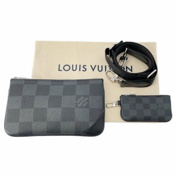 ルイヴィトン ショルダーバッグ ダミエ・グラフィット 3D トリオ・メッセンジャー N50017 LOUIS VUITTON ブラック 黒