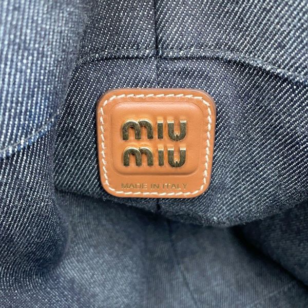 ミュウミュウ ショルダーバッグ バケットバッグ デニム レザー 5BE089 MIUMIU ワンショルダー