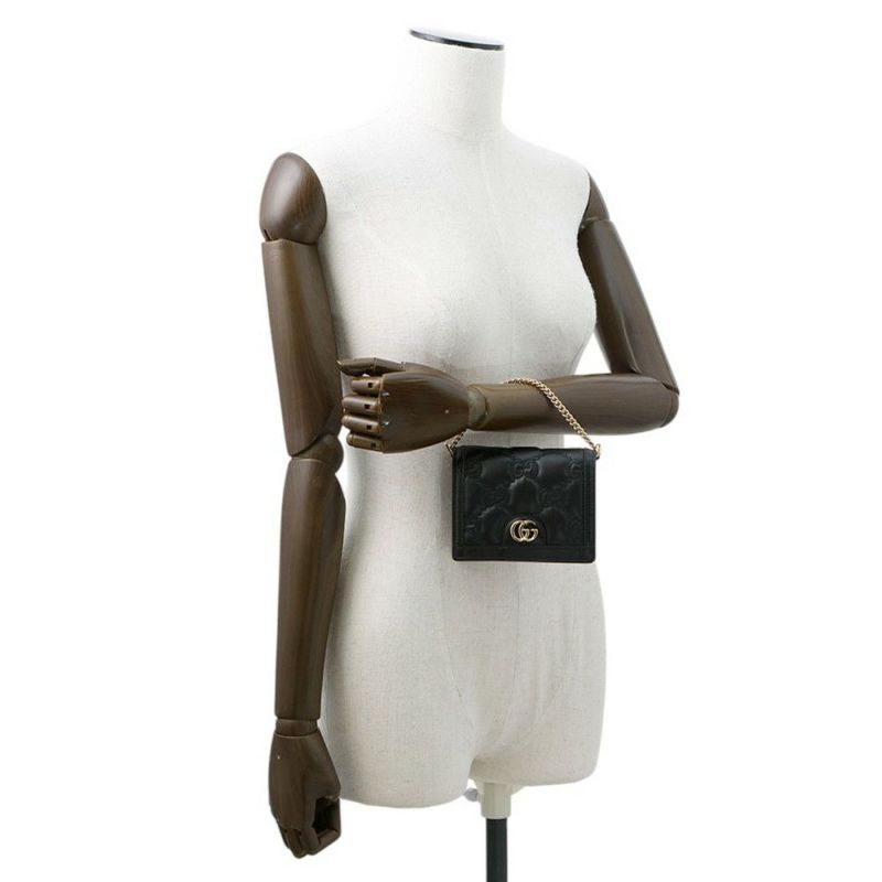 グッチ ショルダーバッグ ミニ GGマトラッセ キルティング レザー 723777 GUCCI ポシェット 黒 2way アウトレット品