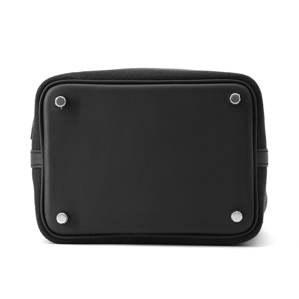 エルメス ハンドバッグ ピコタンロックPM カーゴ ブラック/シルバー金具 トワルゴエラン/スイフト K刻印 黒