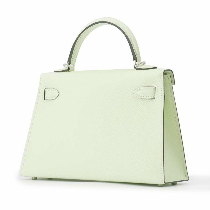 エルメス ハンドバッグ ミニケリードゥ 外縫い ヴェールフィズ/シルバー金具 ヴォーエプソン B刻印