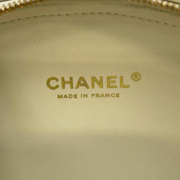 シャネル チェーンショルダーバッグ ラパウザ Vステッチ レザー CHANEL バッグ 白 タッセル LA PAUSA