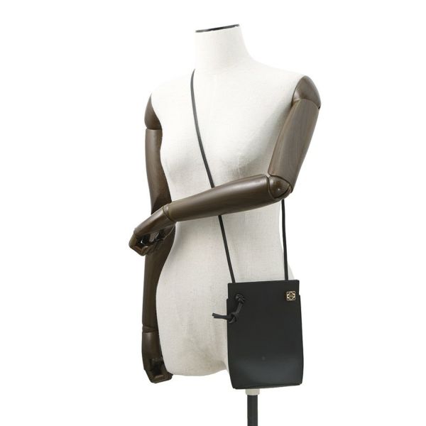 ロエベ ショルダーバッグ ダイスポケット DICE POKET レザー C630R12X01 LOEWE ポシェット 黒