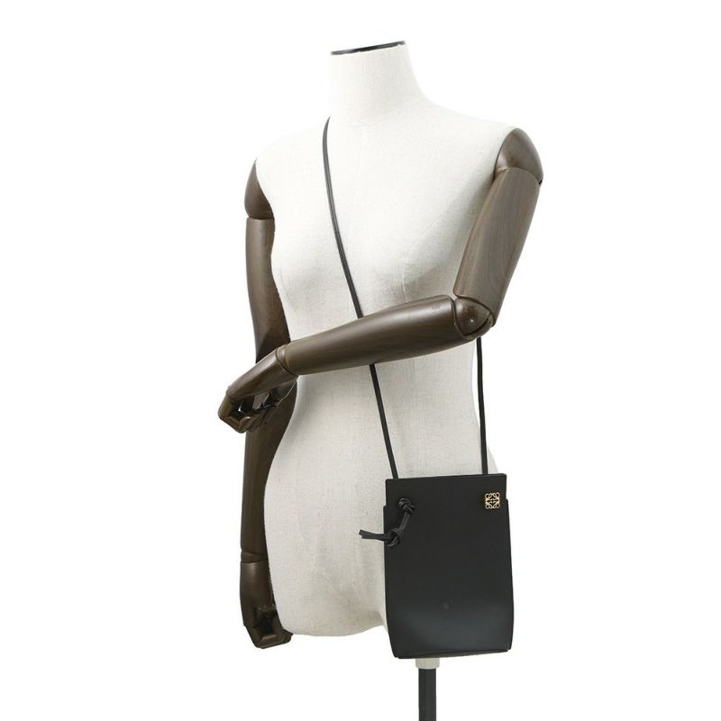 ロエベ ショルダーバッグ ダイスポケット DICE POKET レザー C630R12X01 LOEWE ポシェット 黒