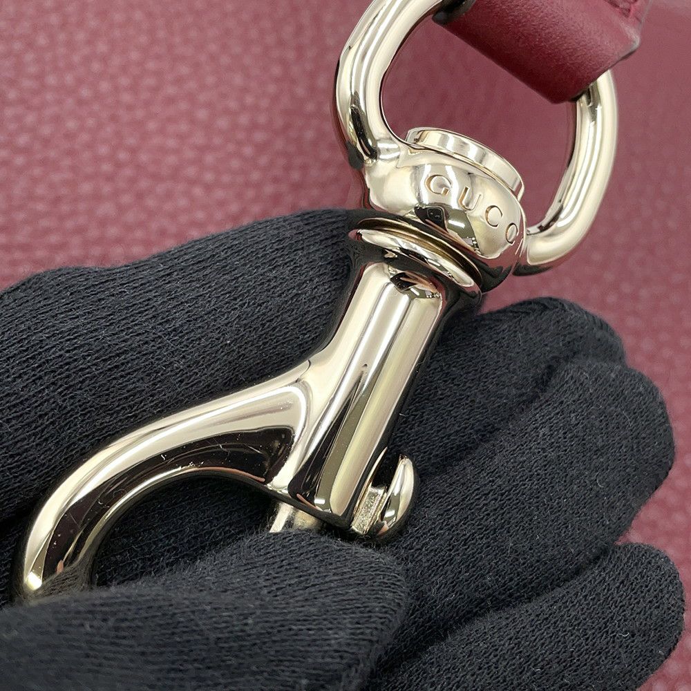 グッチ ショルダーバッグ GUCCI B ミディアム レザー 820169 GUCCI 2way ボルドー