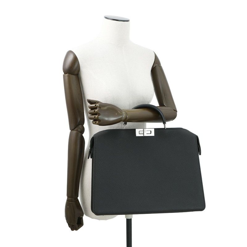 フェンディ ハンドバッグ ピーカブー アイシーユー ミディアム レザー 7VA529 FENDI 2way ビジネスバッグ 黒