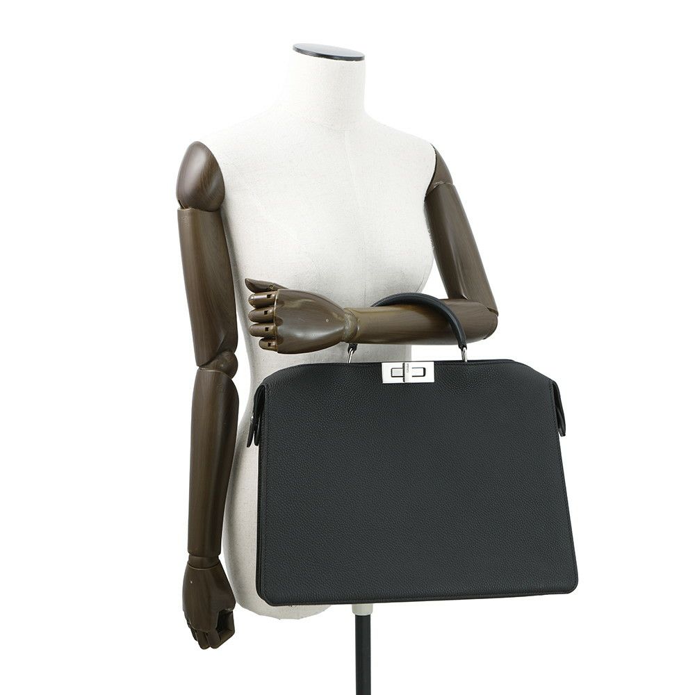 フェンディ ハンドバッグ ピーカブー アイシーユー ミディアム レザー 7VA529 FENDI 2way ビジネスバッグ 黒
