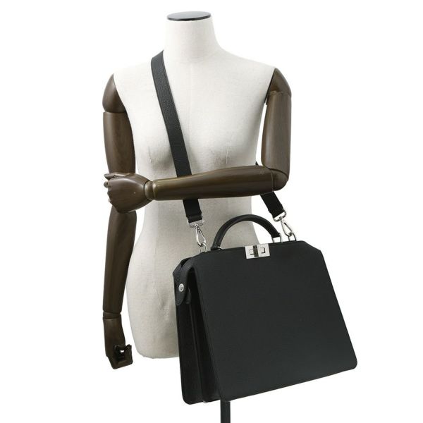 フェンディ ハンドバッグ ピーカブー アイシーユー ミディアム レザー 7VA529 FENDI 2way ビジネスバッグ 黒