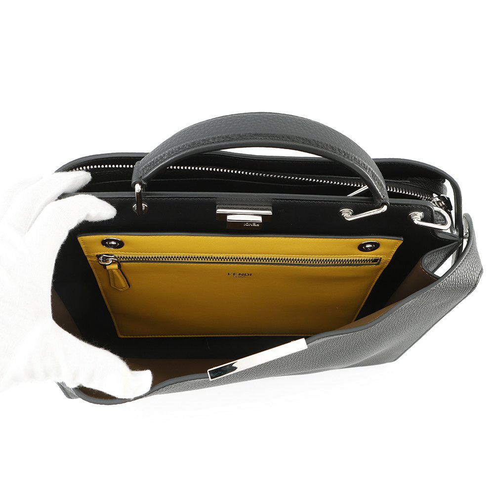 フェンディ ハンドバッグ ピーカブー アイシーユー ミディアム レザー 7VA529 FENDI 2way ビジネスバッグ 黒