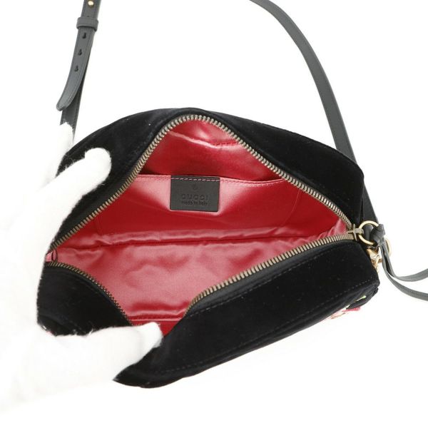グッチ ショルダーバッグ GGマーモント バンビ ベロア 447632 GUCCI 黒