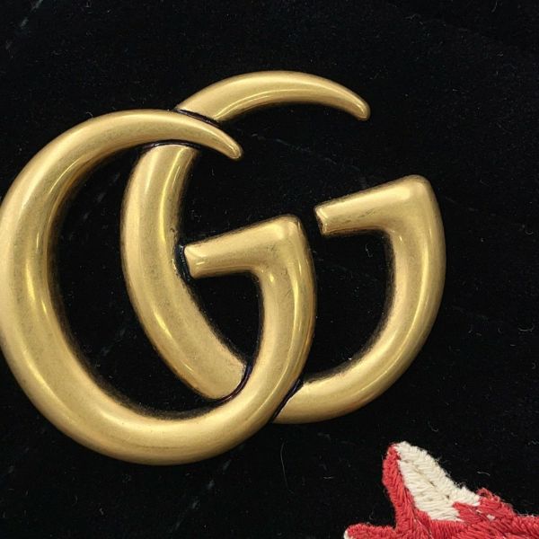 グッチ ショルダーバッグ GGマーモント バンビ ベロア 447632 GUCCI 黒