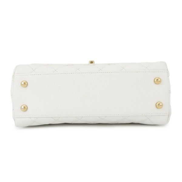 シャネル ハンドバッグ マトラッセ ココマーク ココハンドル キャビアスキン A92990 CHANEL 2way 白