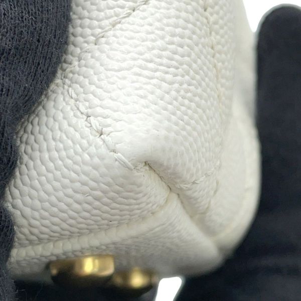 シャネル ハンドバッグ マトラッセ ココマーク ココハンドル キャビアスキン A92990 CHANEL 2way 白