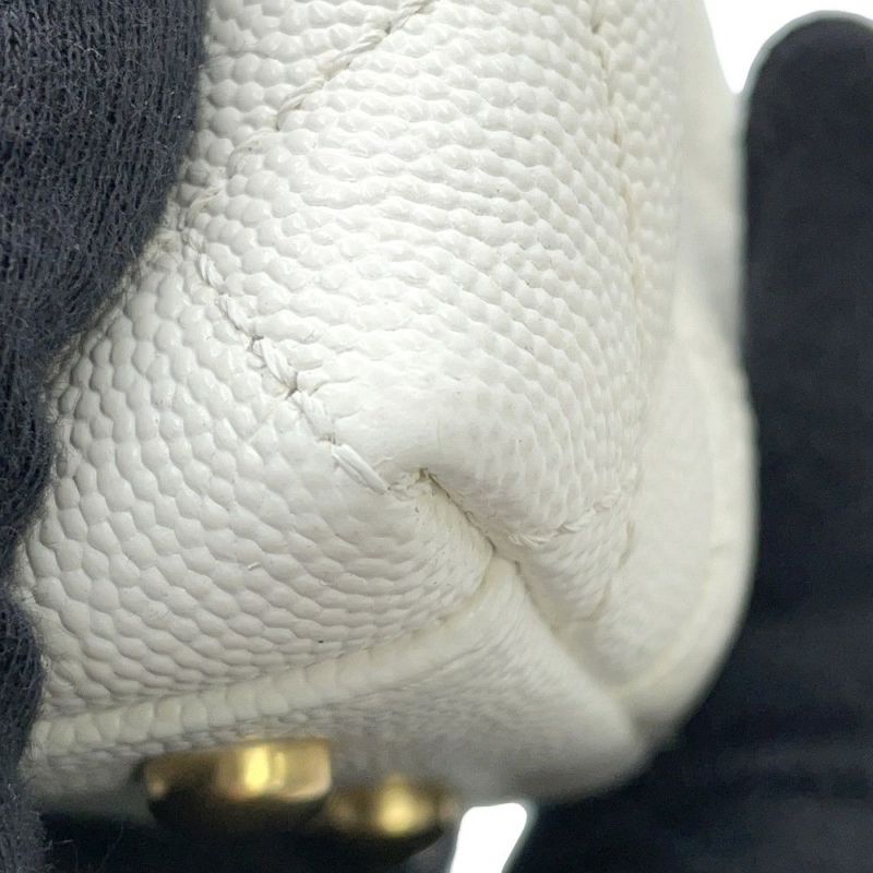 シャネル ハンドバッグ マトラッセ ココマーク ココハンドル キャビアスキン A92990 CHANEL 2way 白