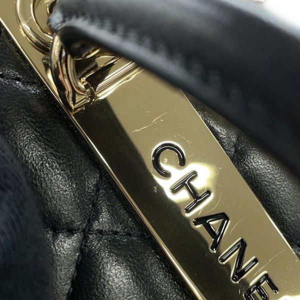 シャネル チェーンショルダーバッグ マトラッセ ココマーク バニティバッグ ラムスキン AP1472 CHANEL 黒