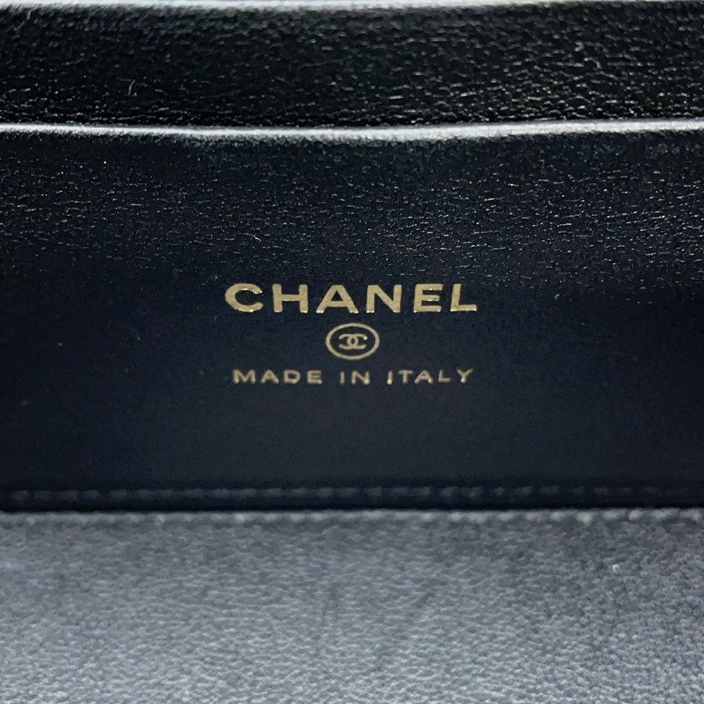 シャネル チェーンショルダーバッグ マトラッセ ココマーク バニティバッグ ラムスキン AP1472 CHANEL 黒