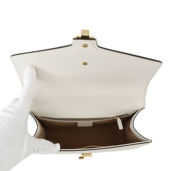 グッチ ショルダーバッグ シルヴィ レザー 421882 GUCCI 2way リボン 白